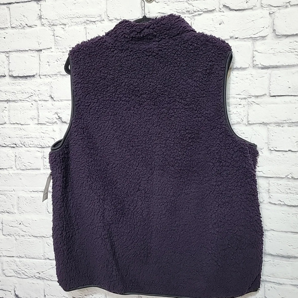 Time And Tru Sherpa XL Vest Purple/ Eggplant With Pockets Full Zipper 16w - 18w - Picture 2 of 10